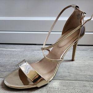 Mix No. 6 Shiny Gold Strappy Heels